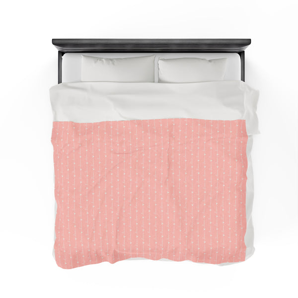 Pink Love Velveteen Plush Blanket