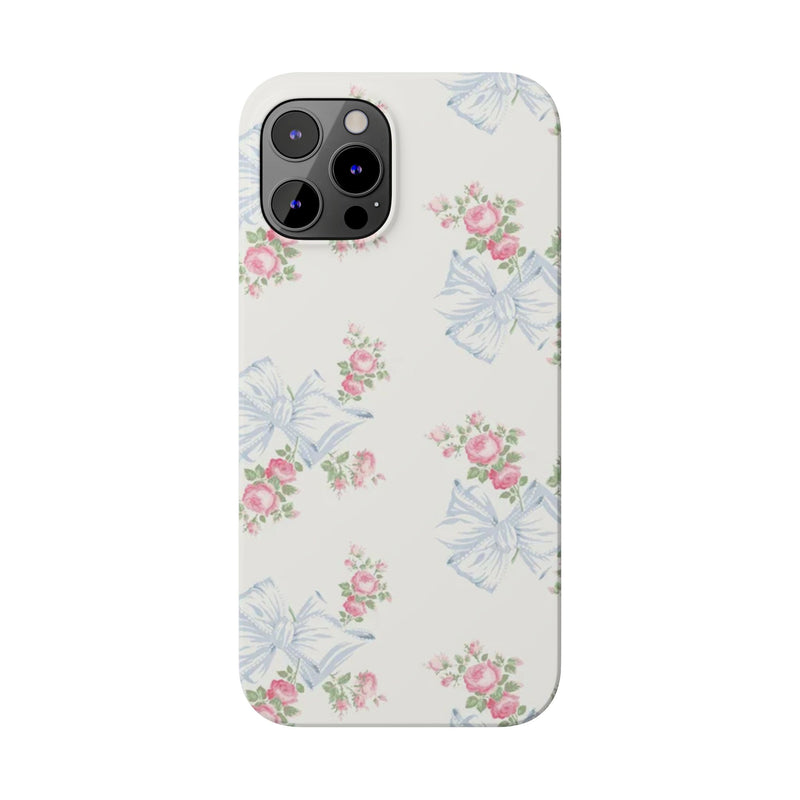 Rosa Beaux Blue Slim iPhone Case