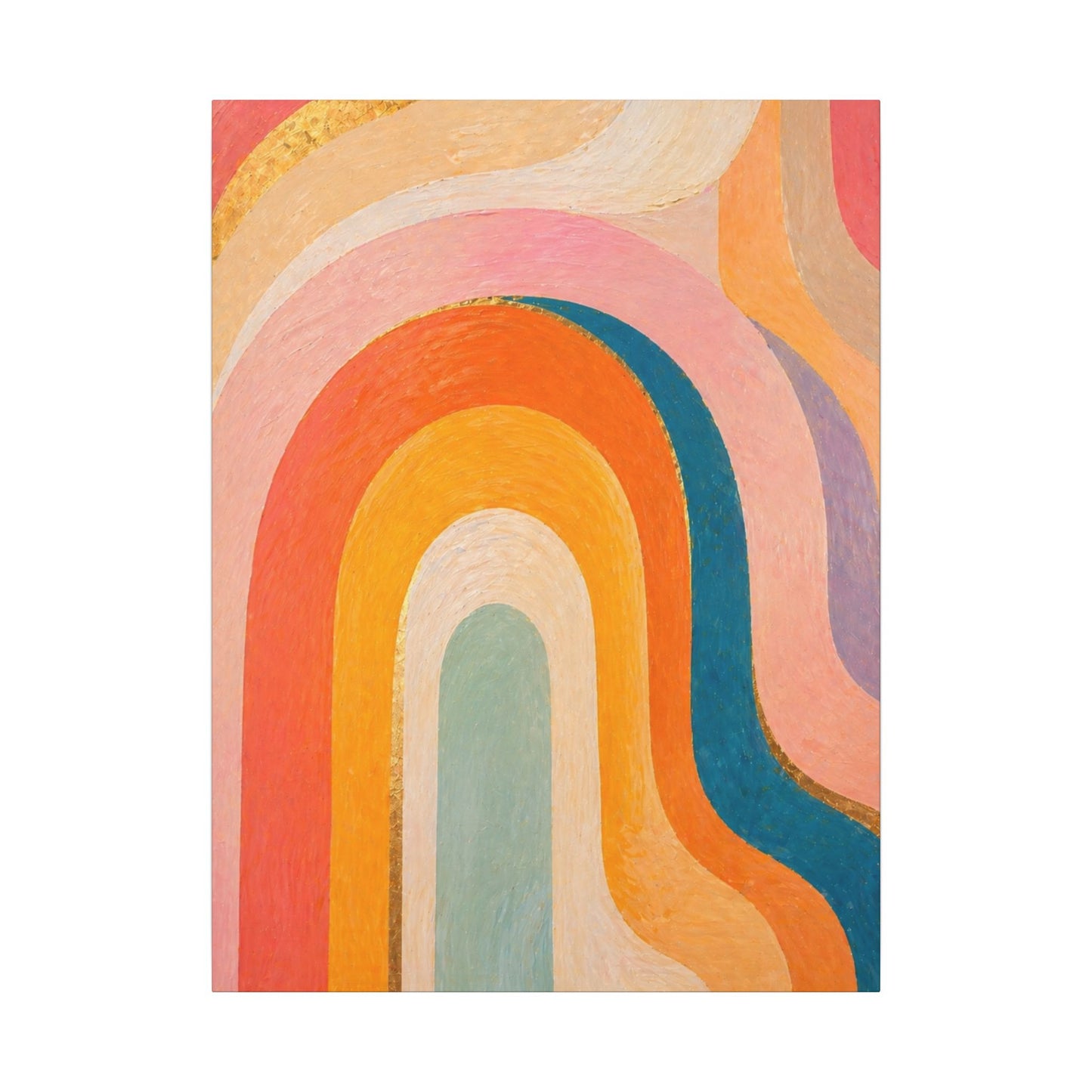 Retro Rainbow Arched Matte Canvas — Stretched Wall Art