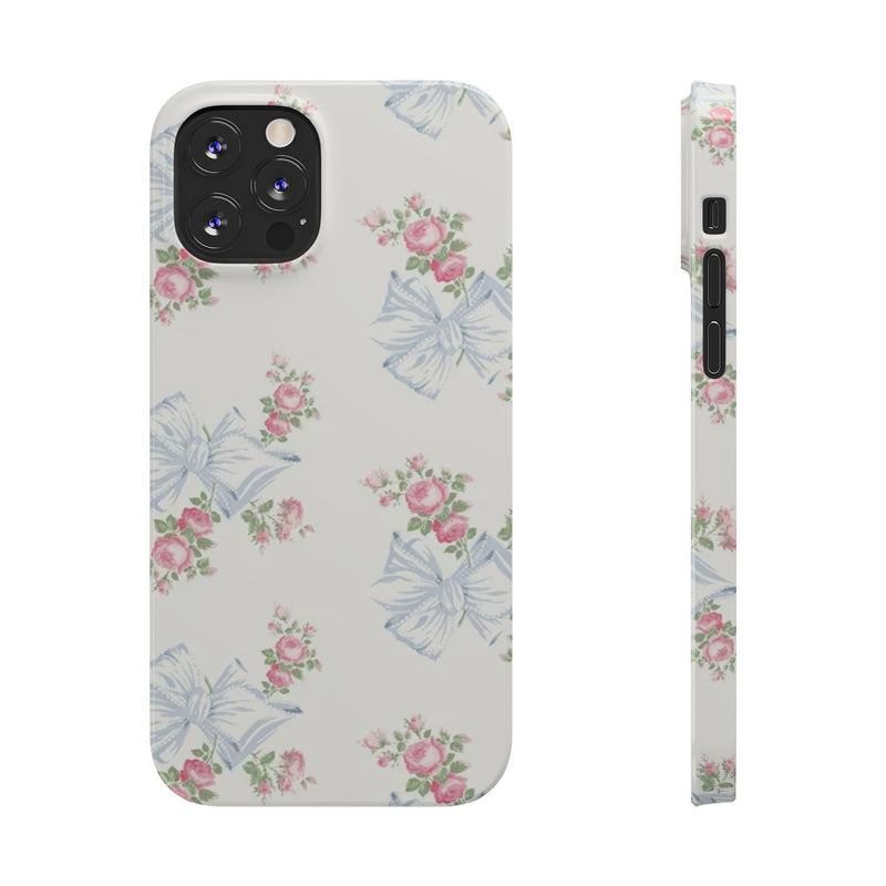 Rosa Beaux Blue Slim iPhone Case