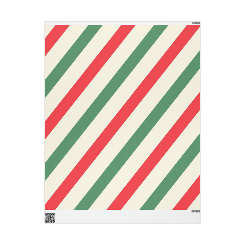 Red and Green Striped Wrapping Papers