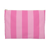 Pink Striped Accessory Pouch