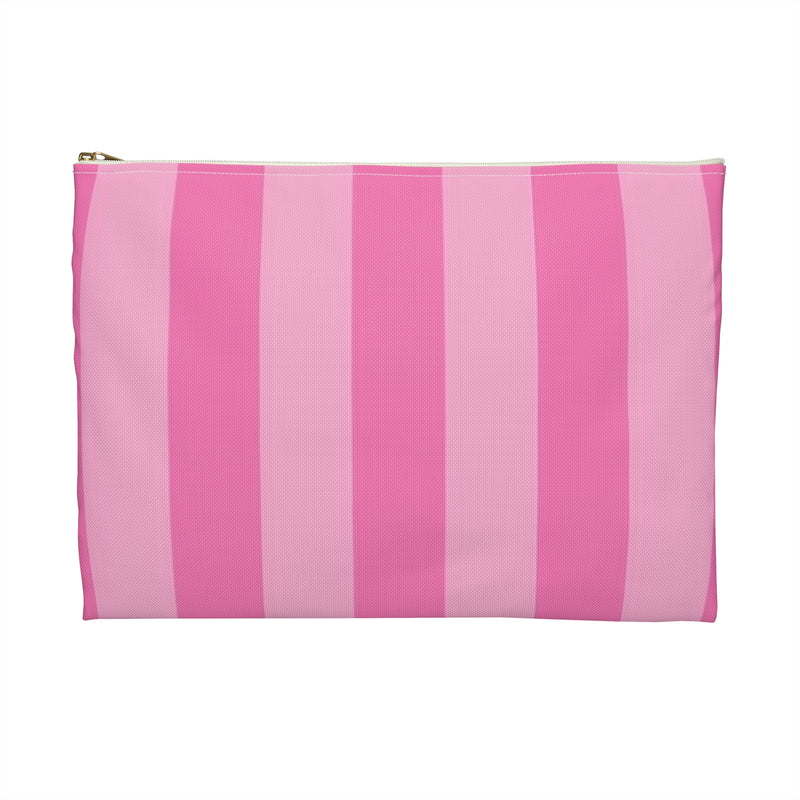 Pink Striped Accessory Pouch