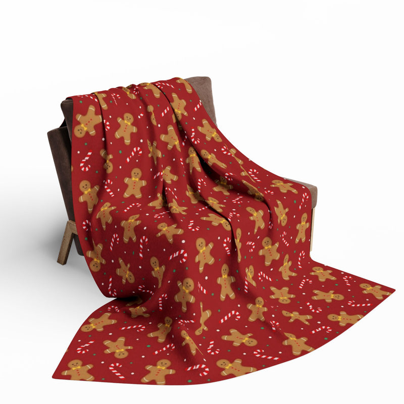 Gingerbread Man Red Arctic Fleece Blanket