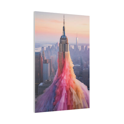 Pastel Empire State Matte Canvas, Stretched