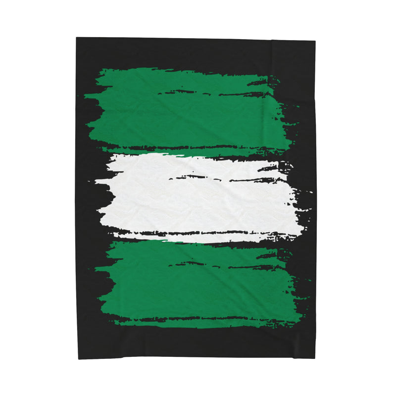 Nigerian Painted Flag Velveteen Plush Blanket