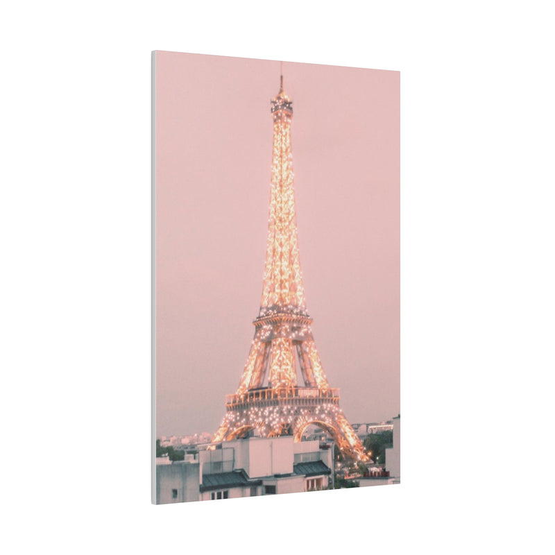 Sunset Paris Eiffel Tower Matte Canvas, Stretched