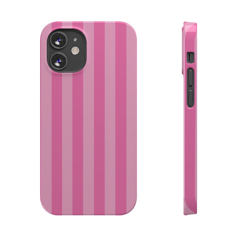 Pink Striped Slim iPhone Case