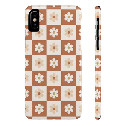 Autumn Checkered Floral Slim iPhone Case