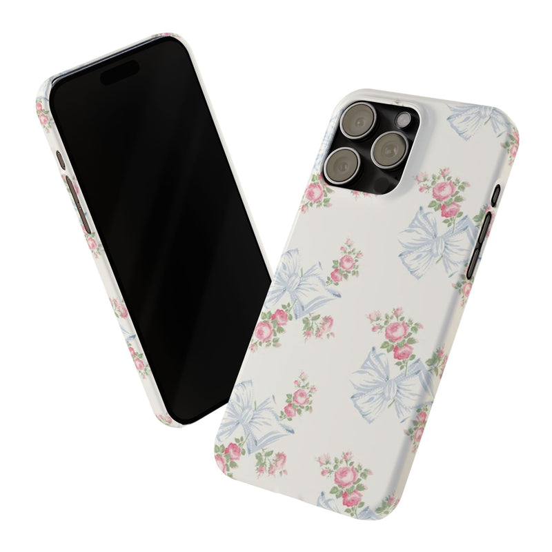 Rosa Beaux Blue Slim iPhone Case