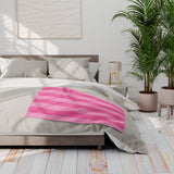 Pink Striped Arctic Fleece Blanket