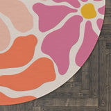 Floral Groove Round Rug