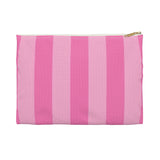 Pink Striped Accessory Pouch