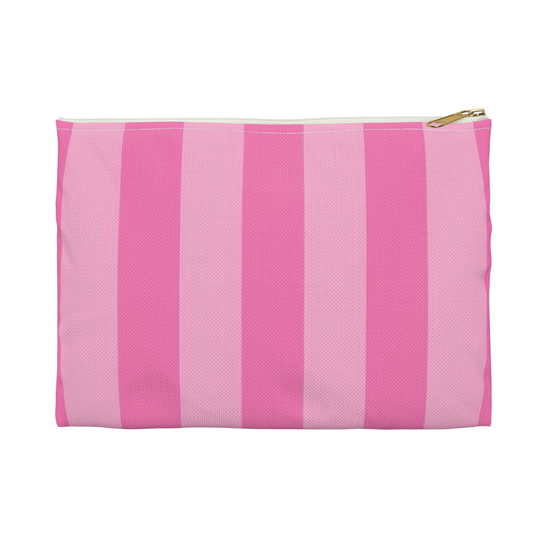 Pink Striped Accessory Pouch