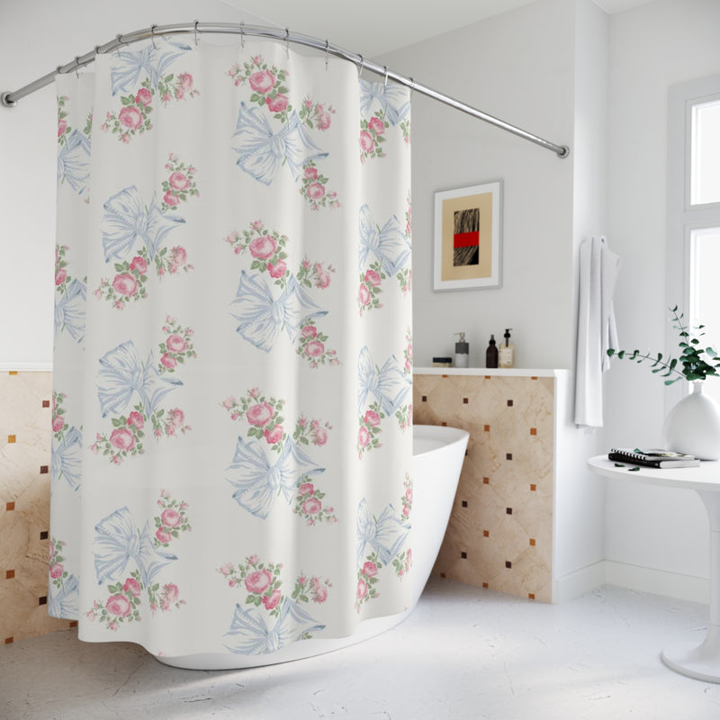 Rosa Beaux Blue Shower Curtain