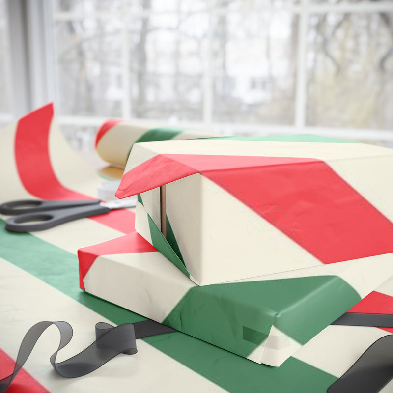 Red and Green Striped Wrapping Papers