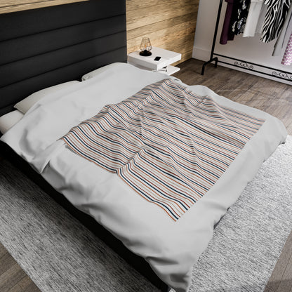 Boho Stripes Velveteen Plush Blanket