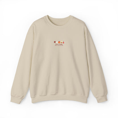 Just a Girl Who Loves Fall Embroidered Crewneck Sweatshirt