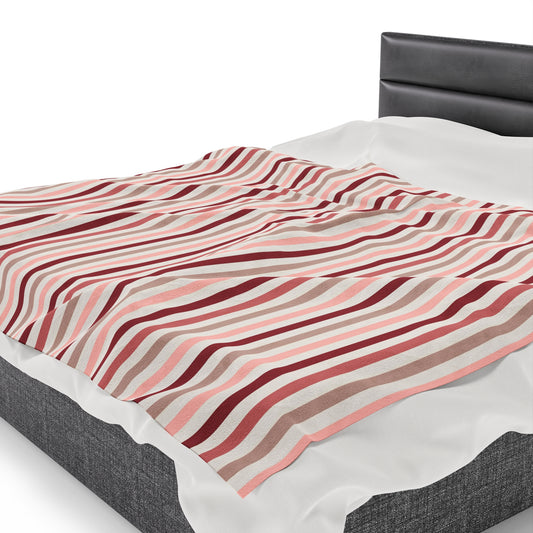 Love Stripes Velveteen Plush Blanket