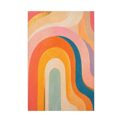 Retro Rainbow Arched Matte Canvas — Stretched Wall Art