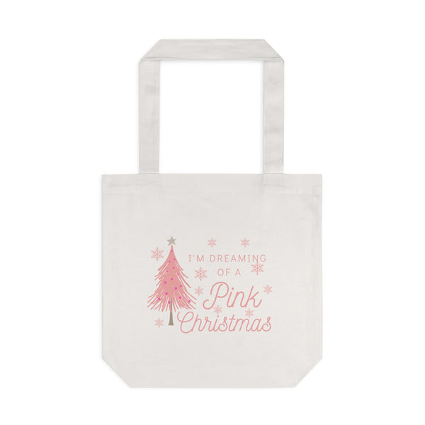 Dreaming of a Pink Christmas Cotton Tote Bag