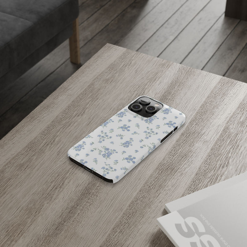 Blue Petals Slim iPhone Case