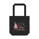 Dreaming of a Pink Christmas Cotton Tote Bag