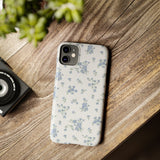 Blue Petals Slim iPhone Case