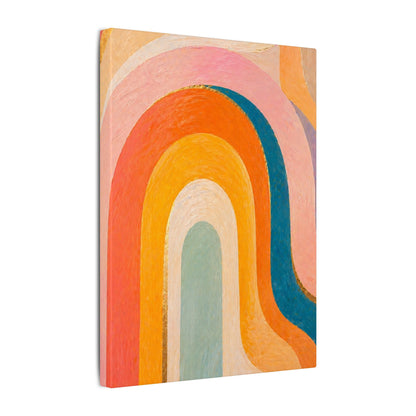 Retro Rainbow Arched Matte Canvas — Stretched Wall Art