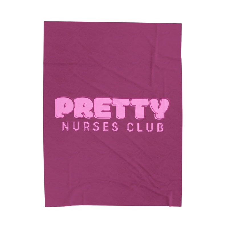 Pretty Nurses Club Purple Velveteen Plush Blanket