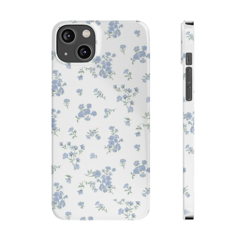 Blue Petals Slim iPhone Case