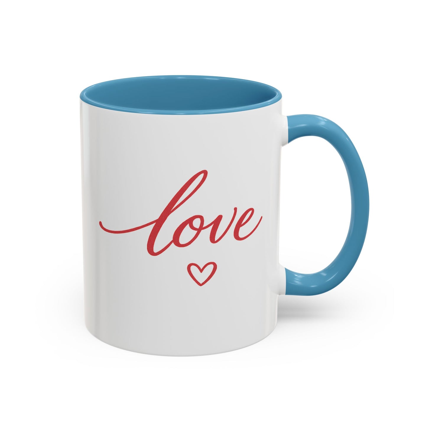 Love Script Accent Coffee Mug – Romantic Heart 11/15oz
