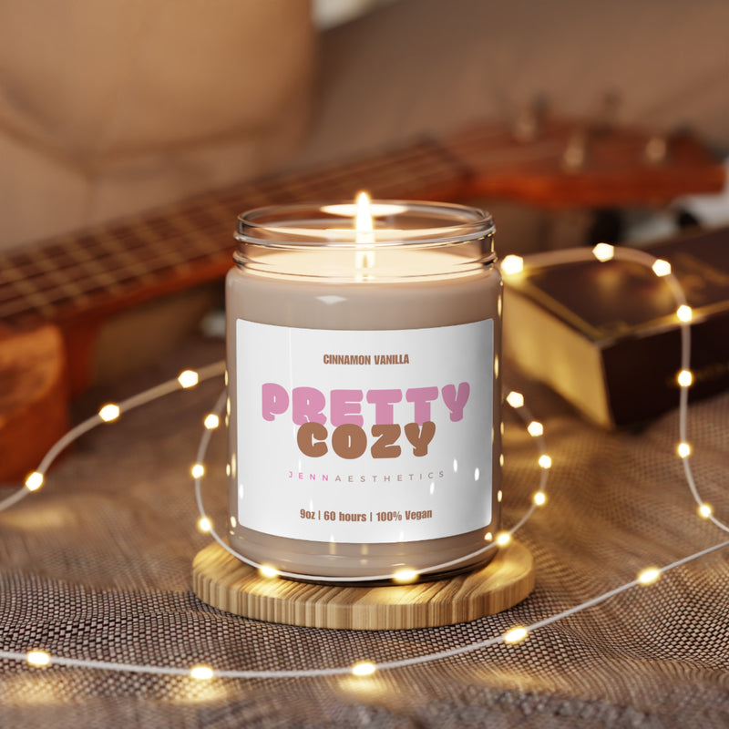 Pretty Cozy Cinnamon Vanilla Scented Soy Candle