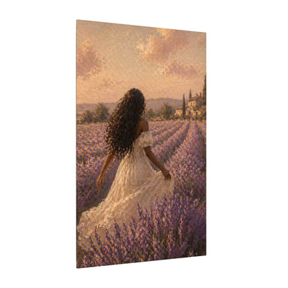 Lavender Field Canvas Print — Woman in Spring Meadow (Matte Stretched)