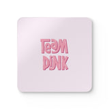 Team Pink Gender Reveal Corkwood Coaster Set