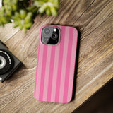 Pink Striped Slim iPhone Case