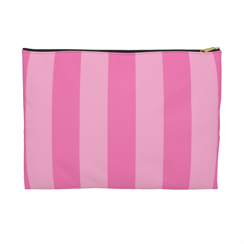 Pink Striped Accessory Pouch