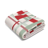 Red and Green Striped Arctic Fleece Blanket