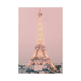 Sunset Paris Eiffel Tower Matte Canvas, Stretched