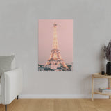 Sunset Paris Eiffel Tower Matte Canvas, Stretched