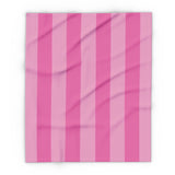 Pink Striped Arctic Fleece Blanket