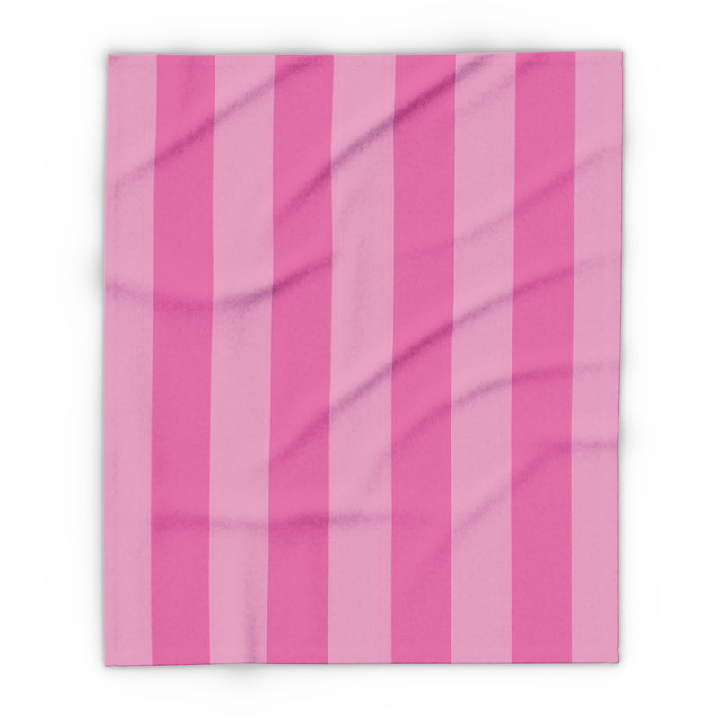 Pink Striped Arctic Fleece Blanket