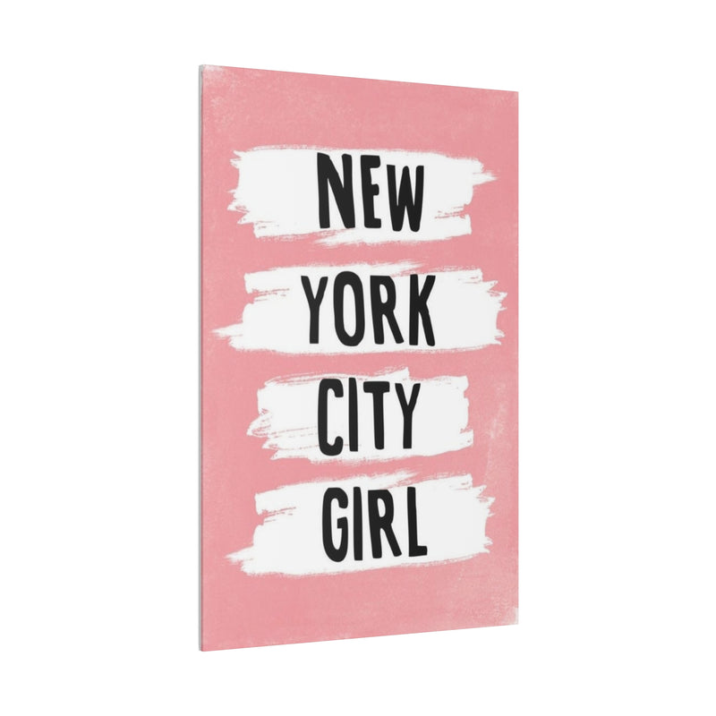 Pink NYC Girl Matte Canvas, Stretched