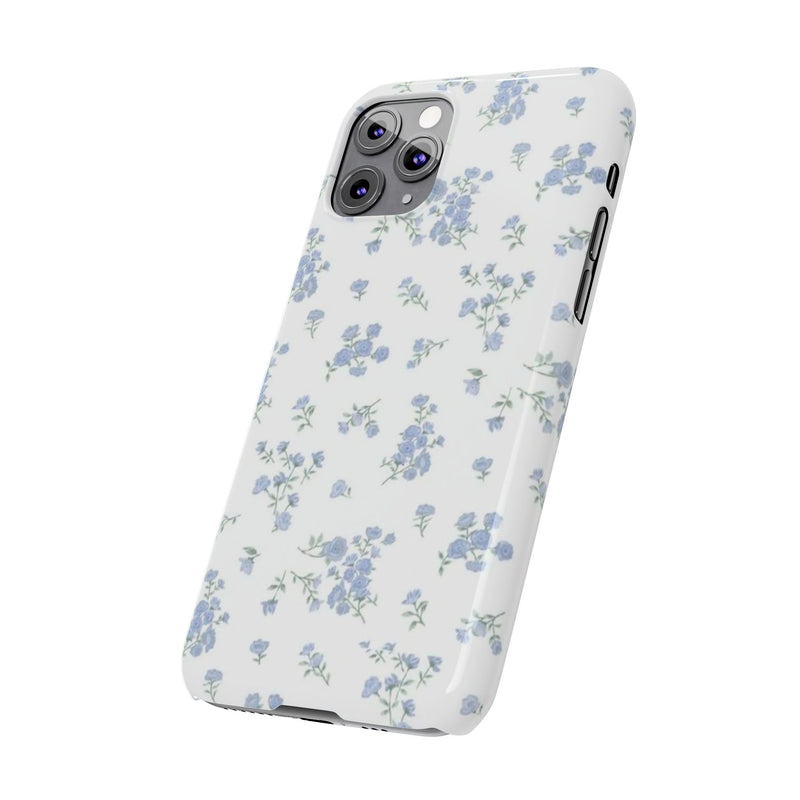 Blue Petals Slim iPhone Case