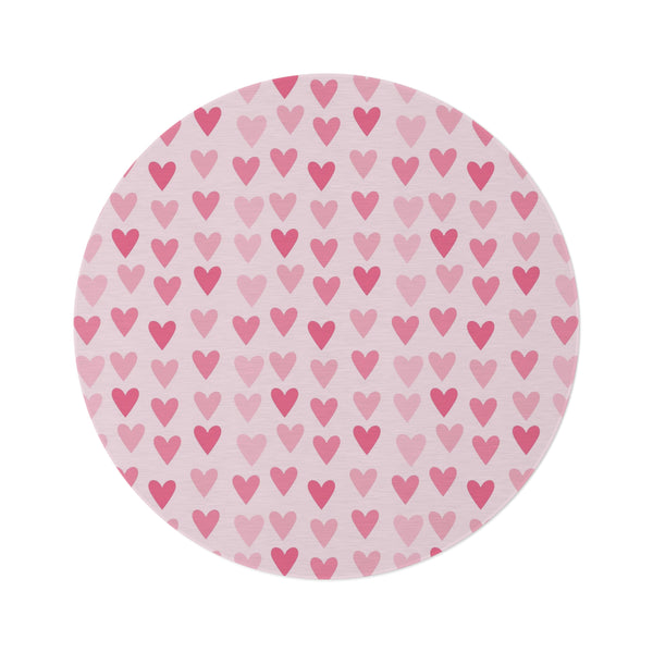 Lover Girl Heart Pattern Round Rug