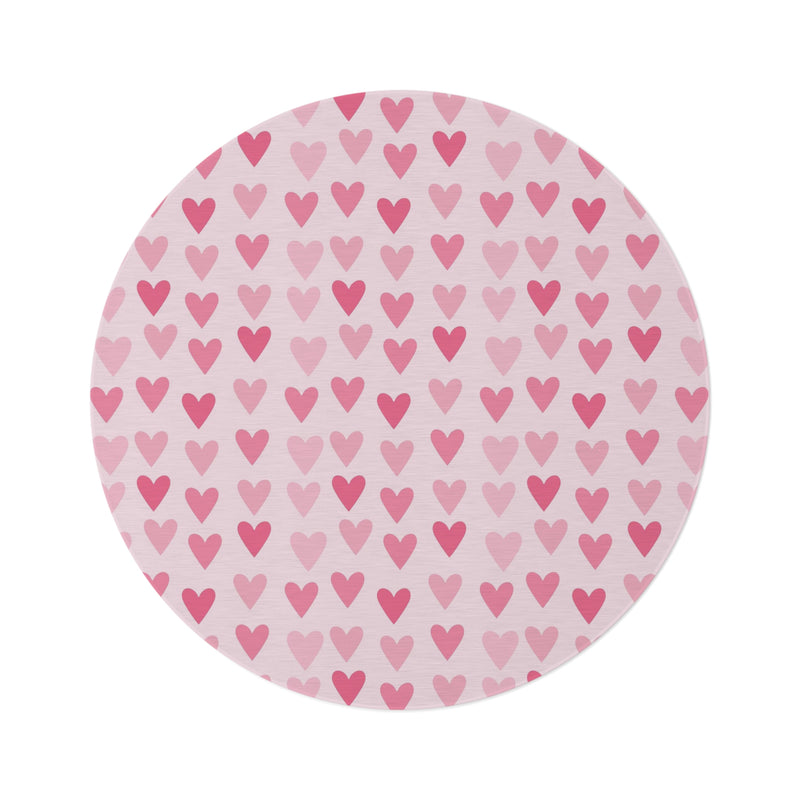 Lover Girl Heart Pattern Round Rug