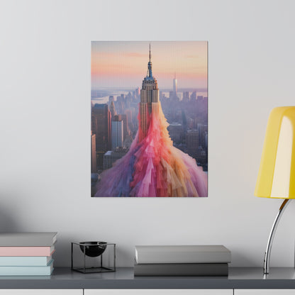 Pastel Empire State Matte Canvas, Stretched