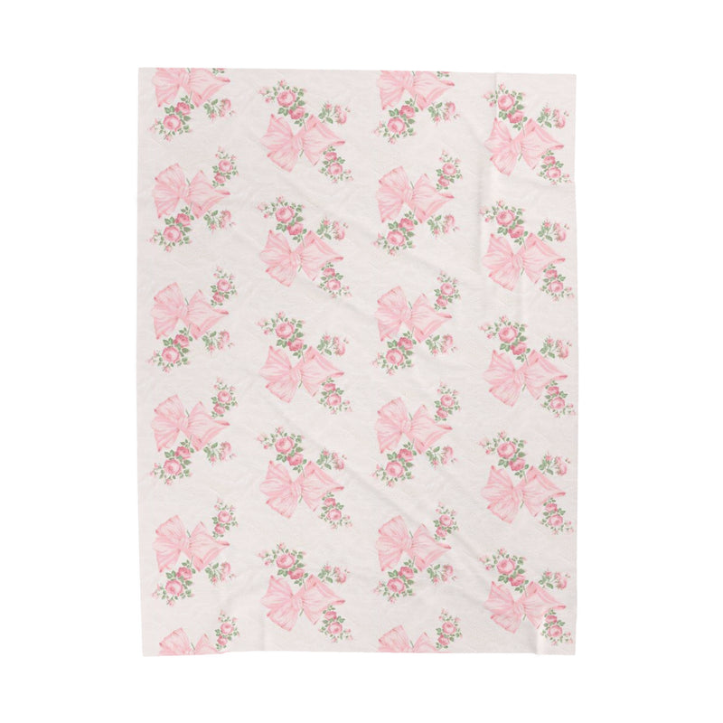 Rosa Beaux Pink Velveteen Plush Blanket