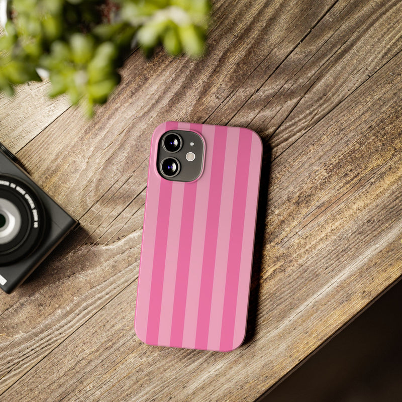 Pink Striped Slim iPhone Case