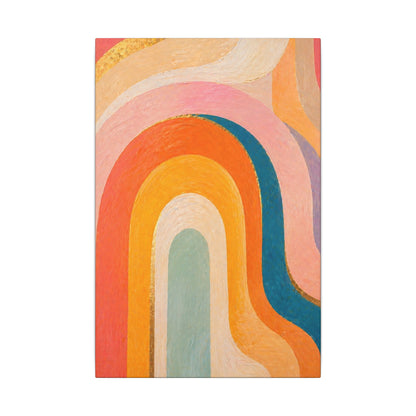 Retro Rainbow Arched Matte Canvas — Stretched Wall Art
